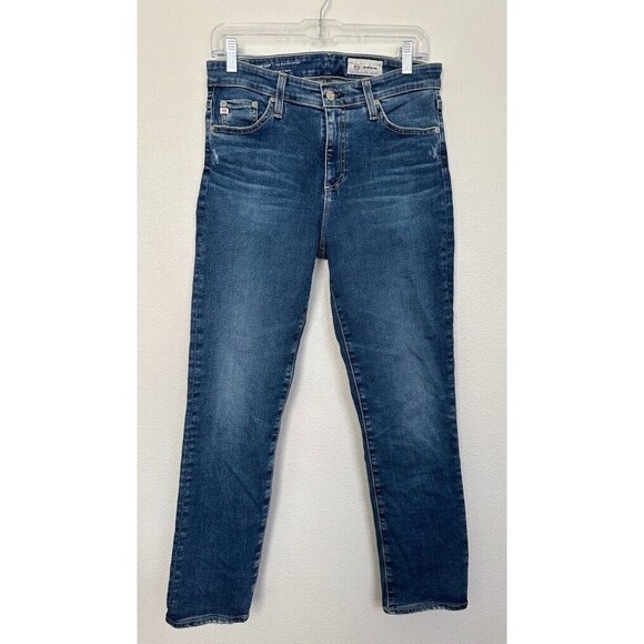AG Adriano Goldschmied Mari Crop Slim Straight Jeans - Dark Blue / size 28 - Picture 4 of 10